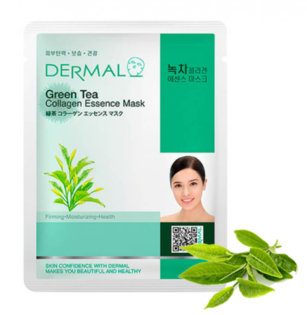 Коллагеновая маска для лица Dermal "Зеленый Чай", 23 г