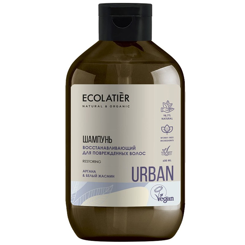 Шампунь для волос восстанавливающий Ecolatier Urban "Аргана & Белый жасмин", 600 мл